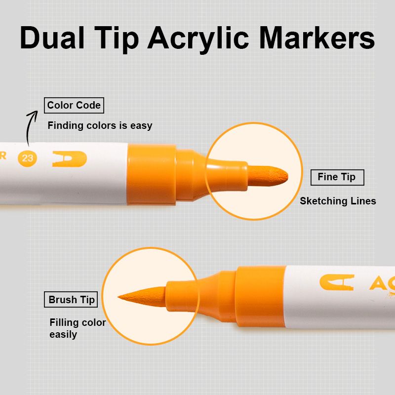 Deli Dual Tip Acrylic Paint Marker Pens product image (2)