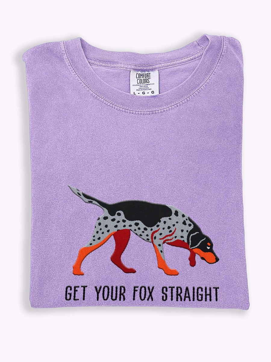 Get Your Fox Straight T-Shirt(Embroidered) of an American Foxhound(Blue) product image (1)