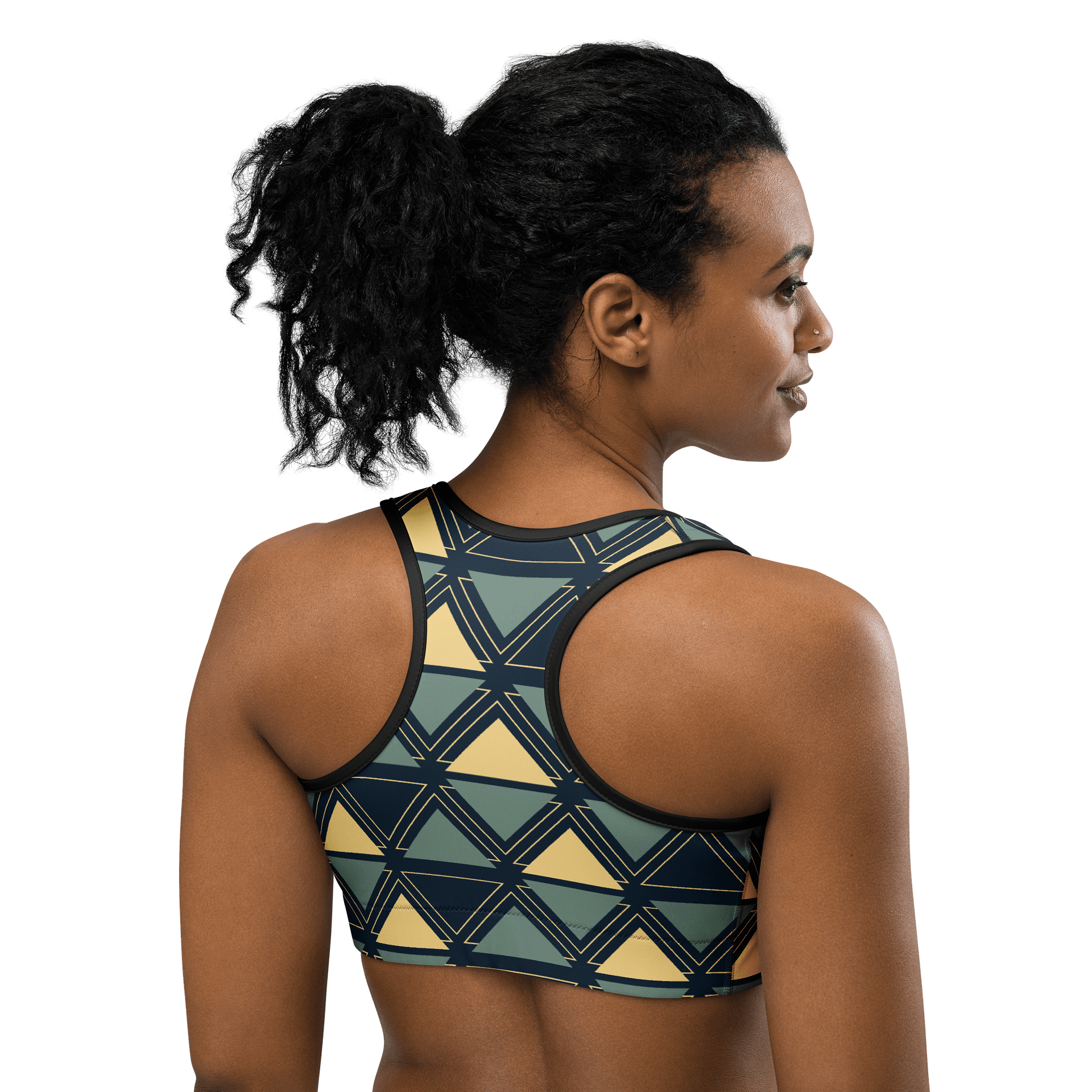 Triangulated Night Geometric Print Sports Bra product image (4)