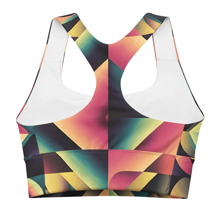 Abstract Lithographic Pattern Design Longline Sports Bra - V7 product image (1)