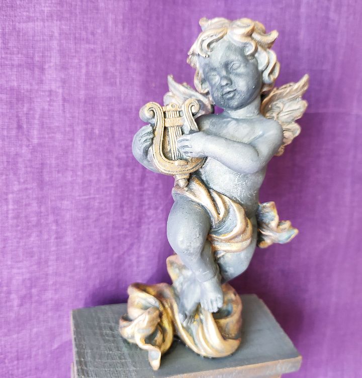 Único e exclusivo Anjo de parede com harpa, ser espiritual product image (1)