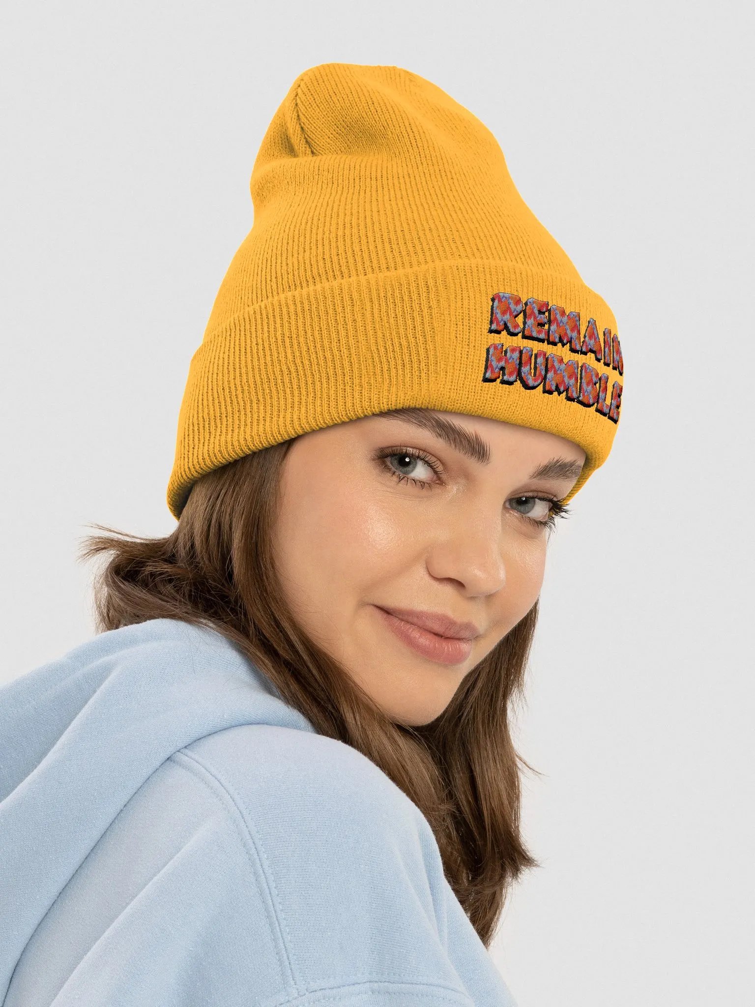Embroidered Remain Humble Cuffed Beanie product image (4)
