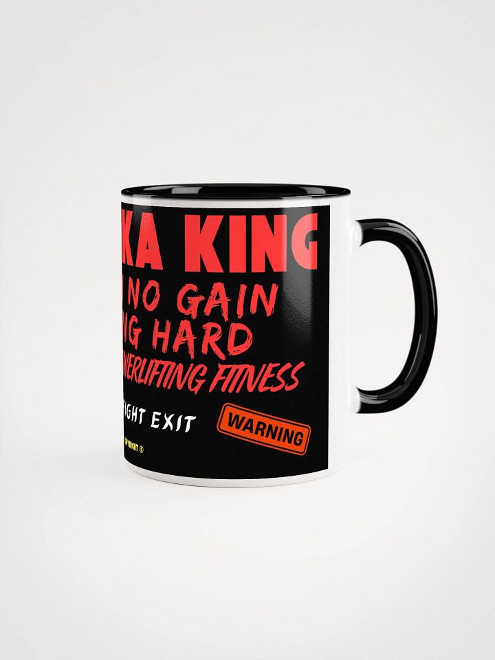 Taza de cerámica con color en el interior Modelo Fitness The Mika King No Pain No Gain Training Hard. product image (1)