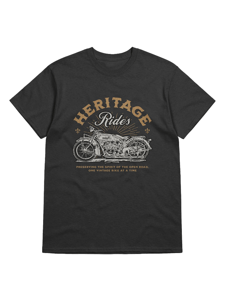Heritage Rides T-Shirt | Vintage Motorcycle Biker Tee for Classic Riders product image (1)