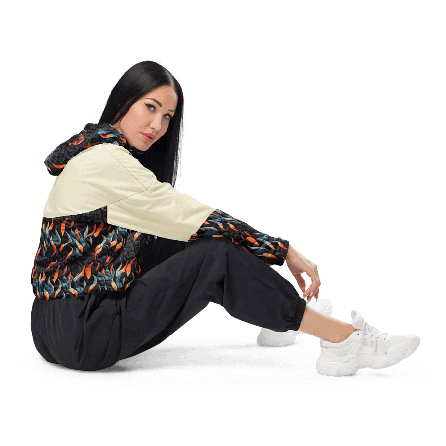 Girl On Fire Cropped Hoodie Windbreaker product image (4)