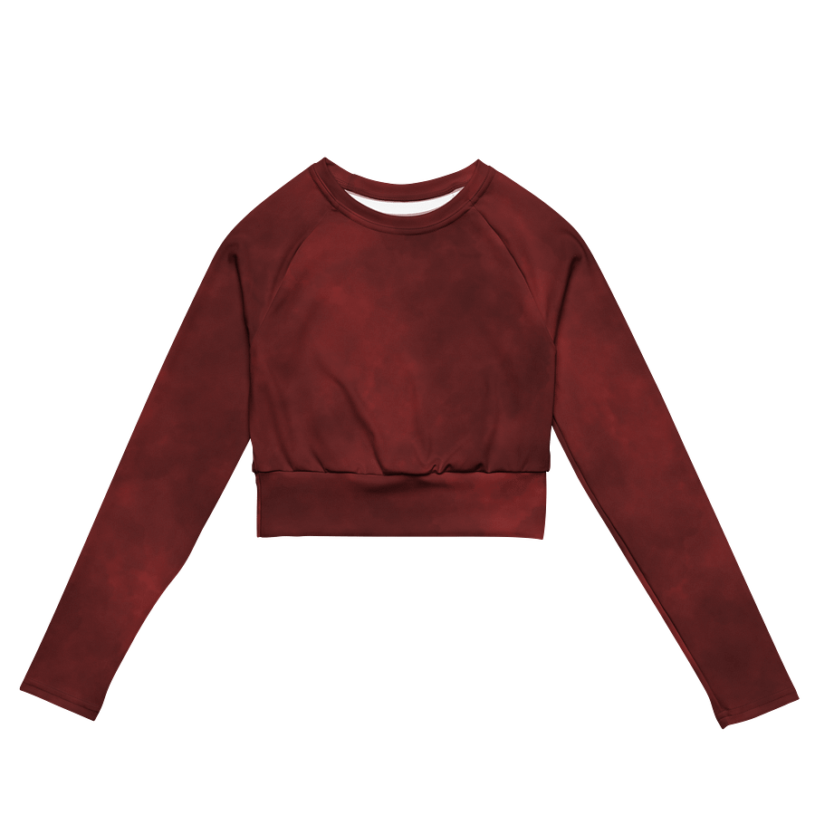 Marbled Elegance Long Sleeve Crop Top product image (1)