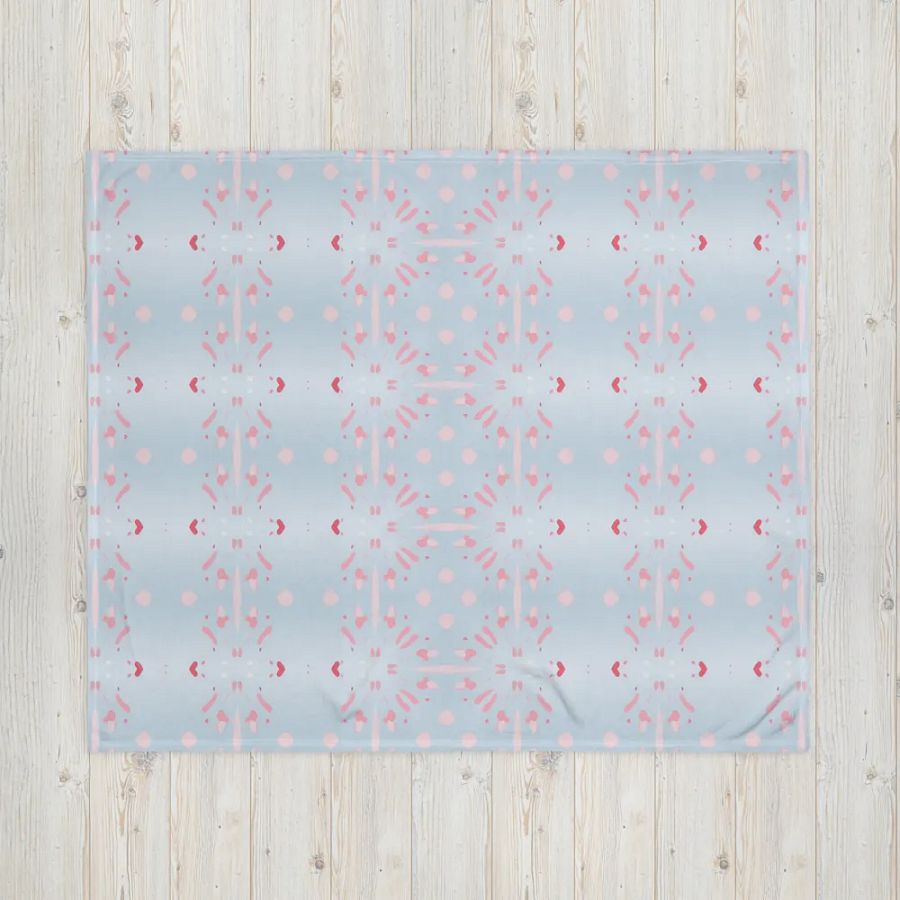 Pink Splashes & Red Hearts Throw Blanket product image (6)