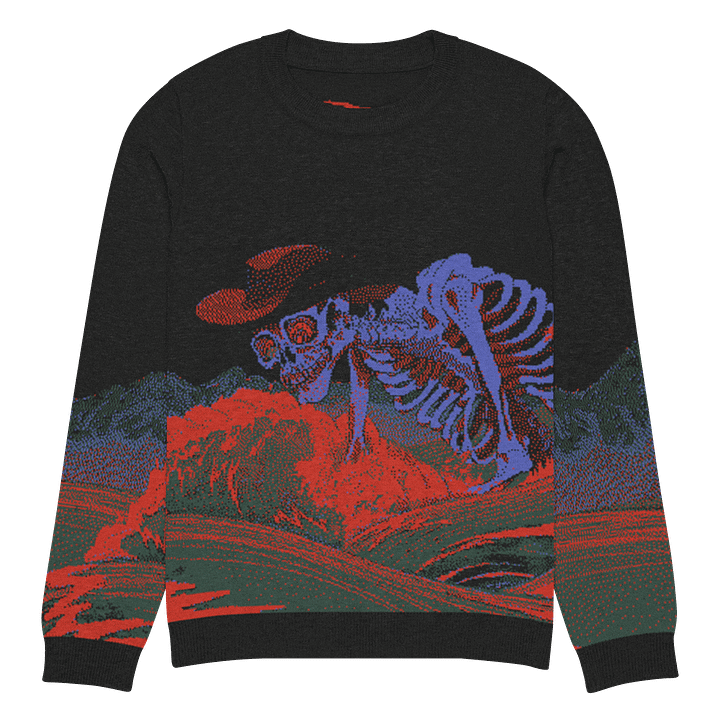 Knitted Skully Ukiyo-e crew neck sweater product image (1)