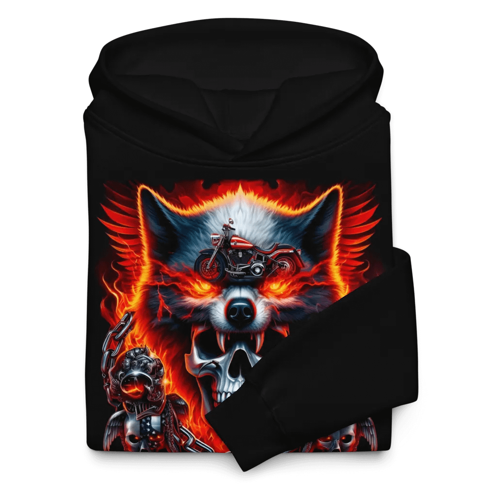 Rebellious Wolf Skull Oversized Hoodie #18 product image (10)