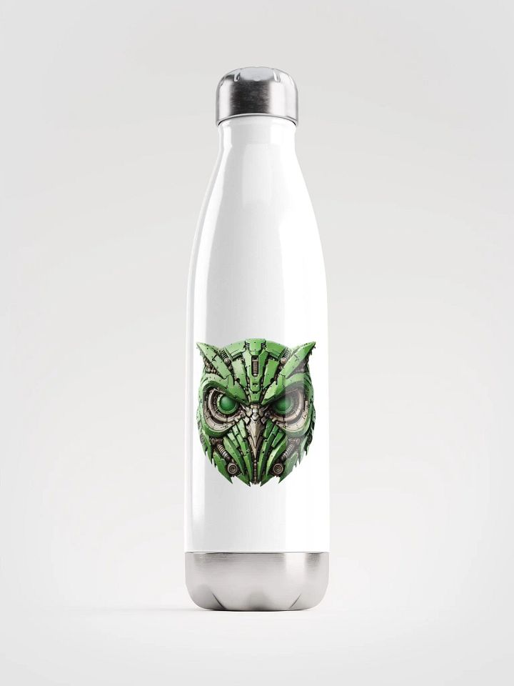 Light Green Stainless Steel Water Bottle with Iron Owl Robot Design product image (1)
