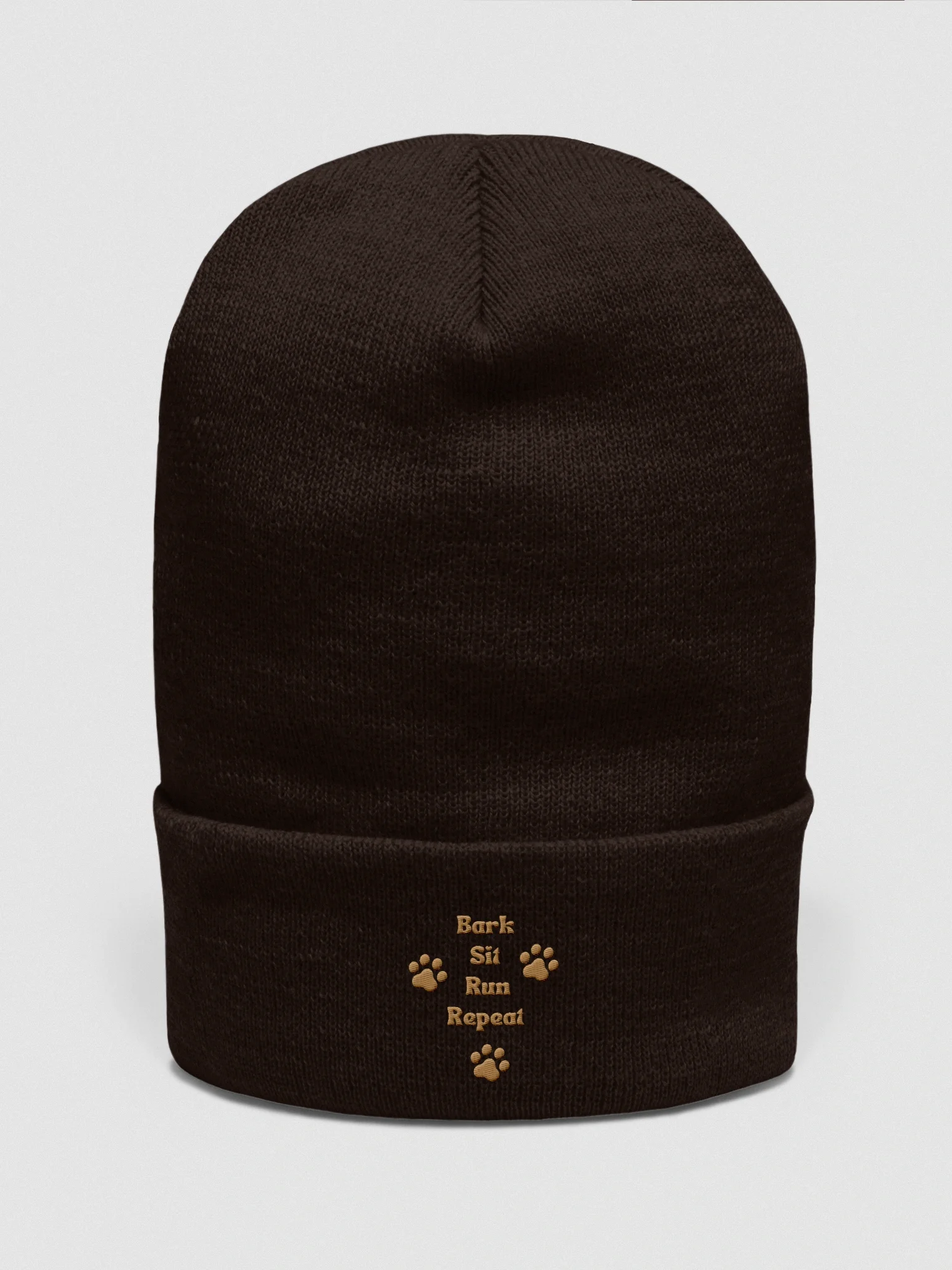 Dogs Life Bark Sit Run Repeat Hat Beanie - Embroidered product image (2)