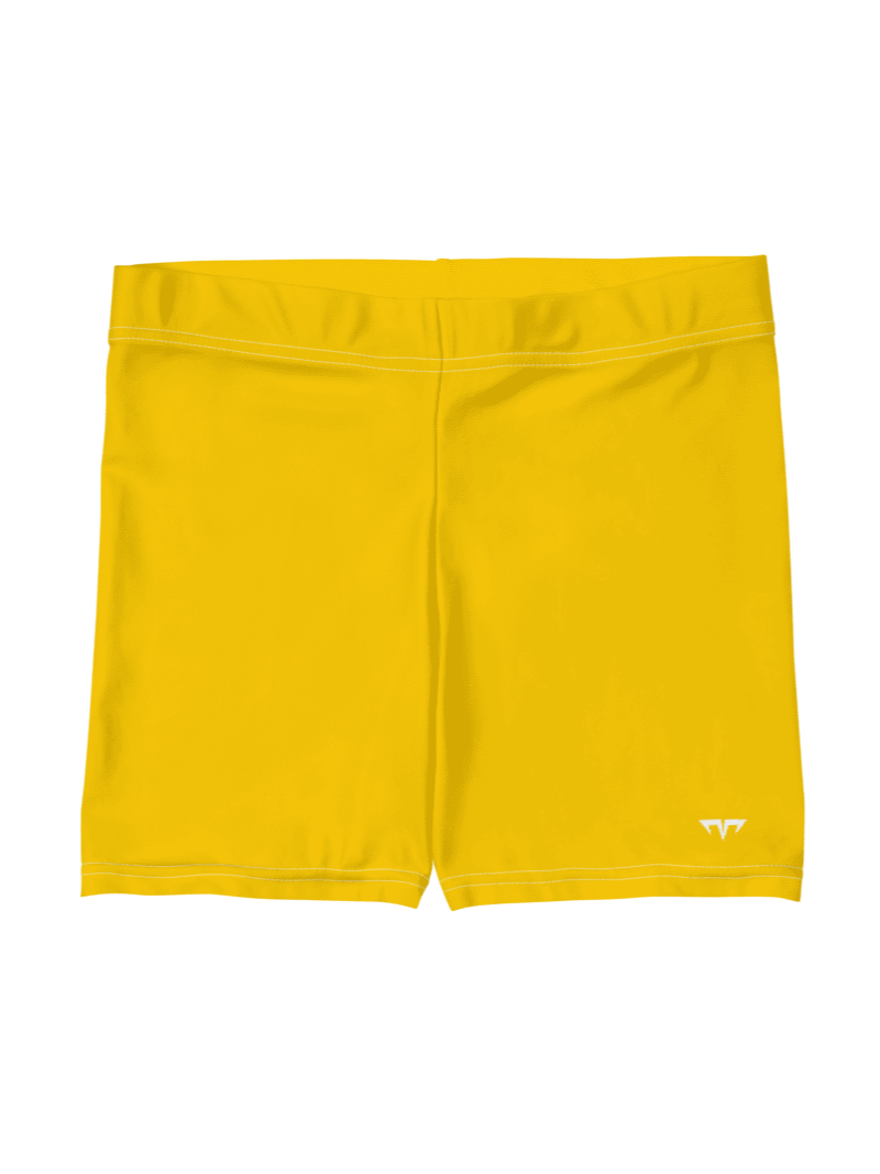 Women's Activewear - Slip Shorts Gold - Printed White Logo product image (1)