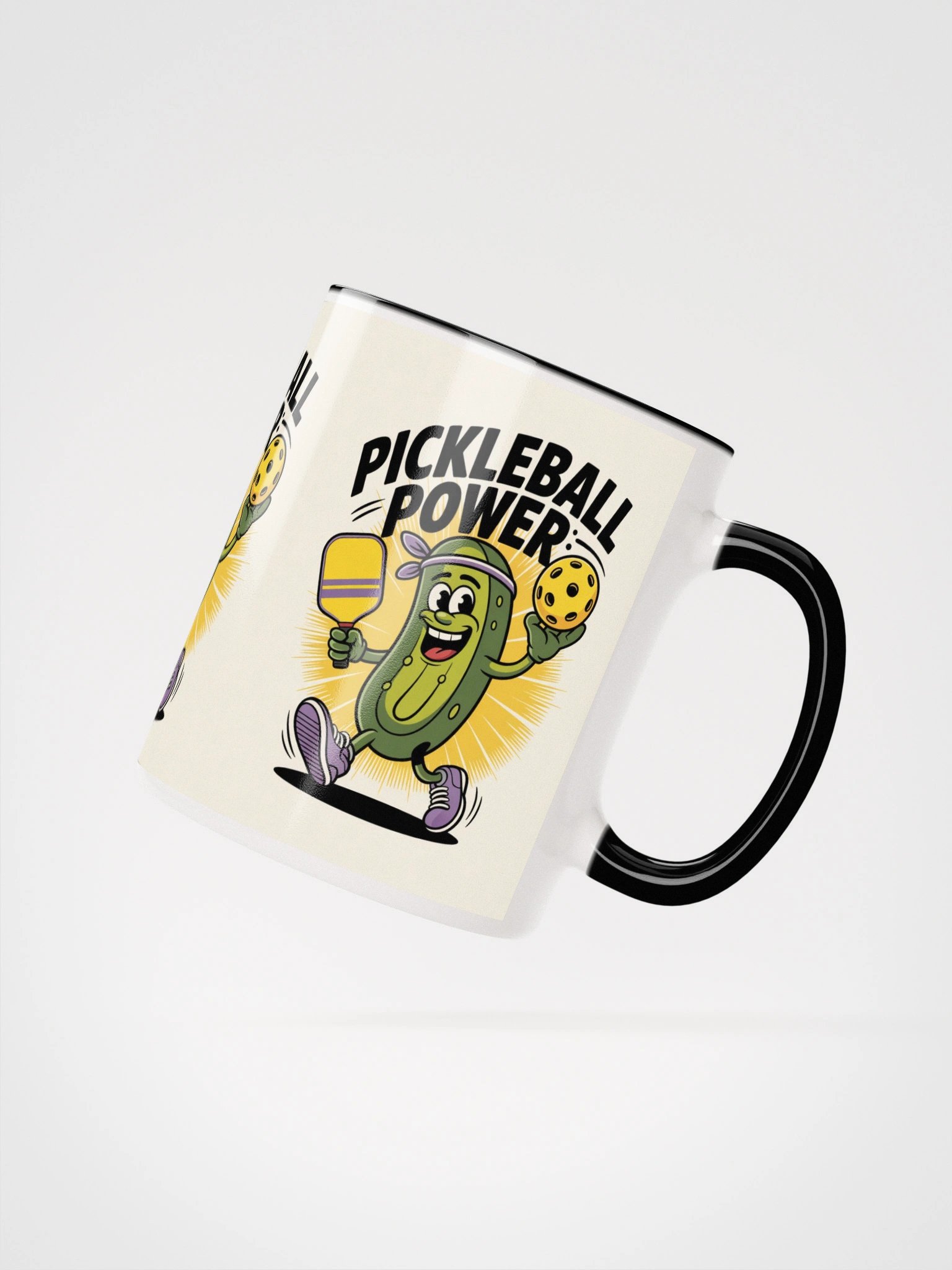 Pickleball Power Mug – Fun Pickle Character with Paddle product image (4)