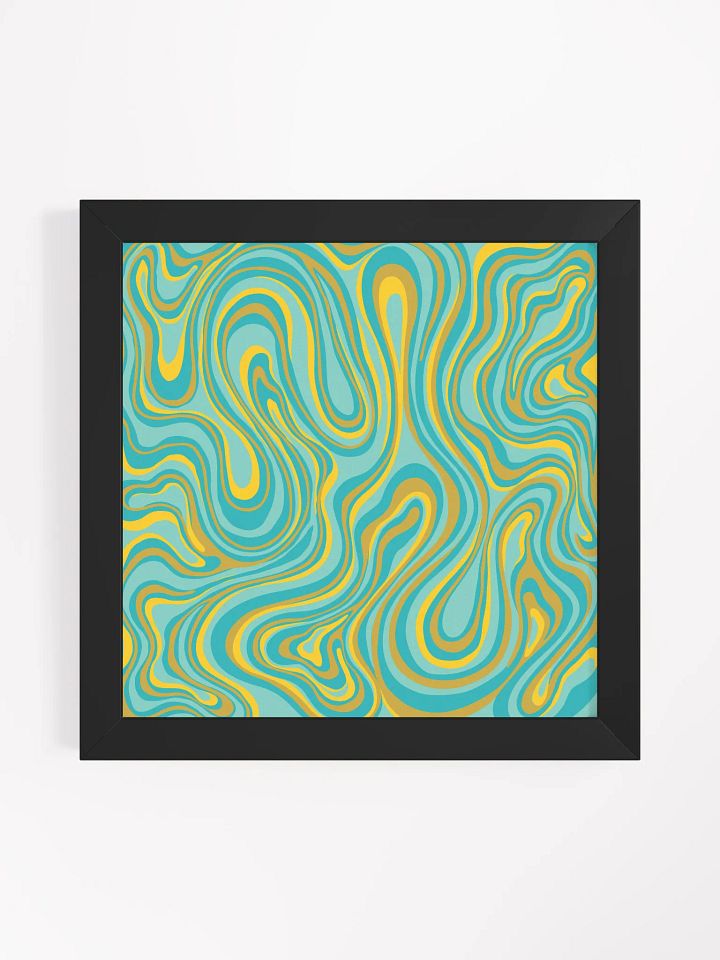Flowing Teal Abstract Framed Poster - Stone No. 1 product image (1)