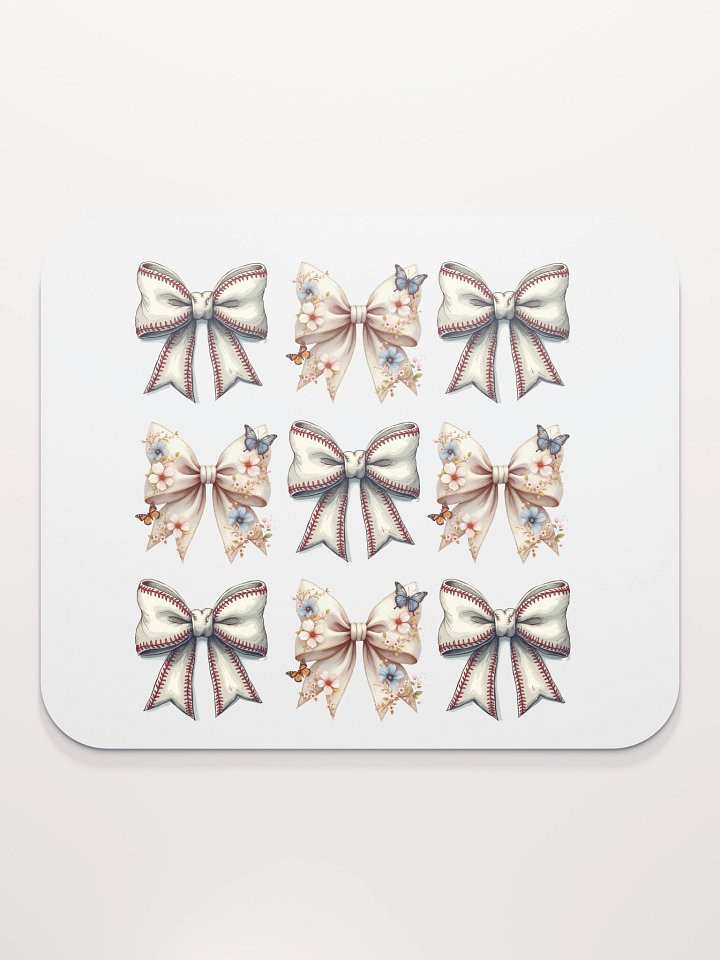 Spring Bows Baseball Floral Fantasy Mouse Pad product image (2)