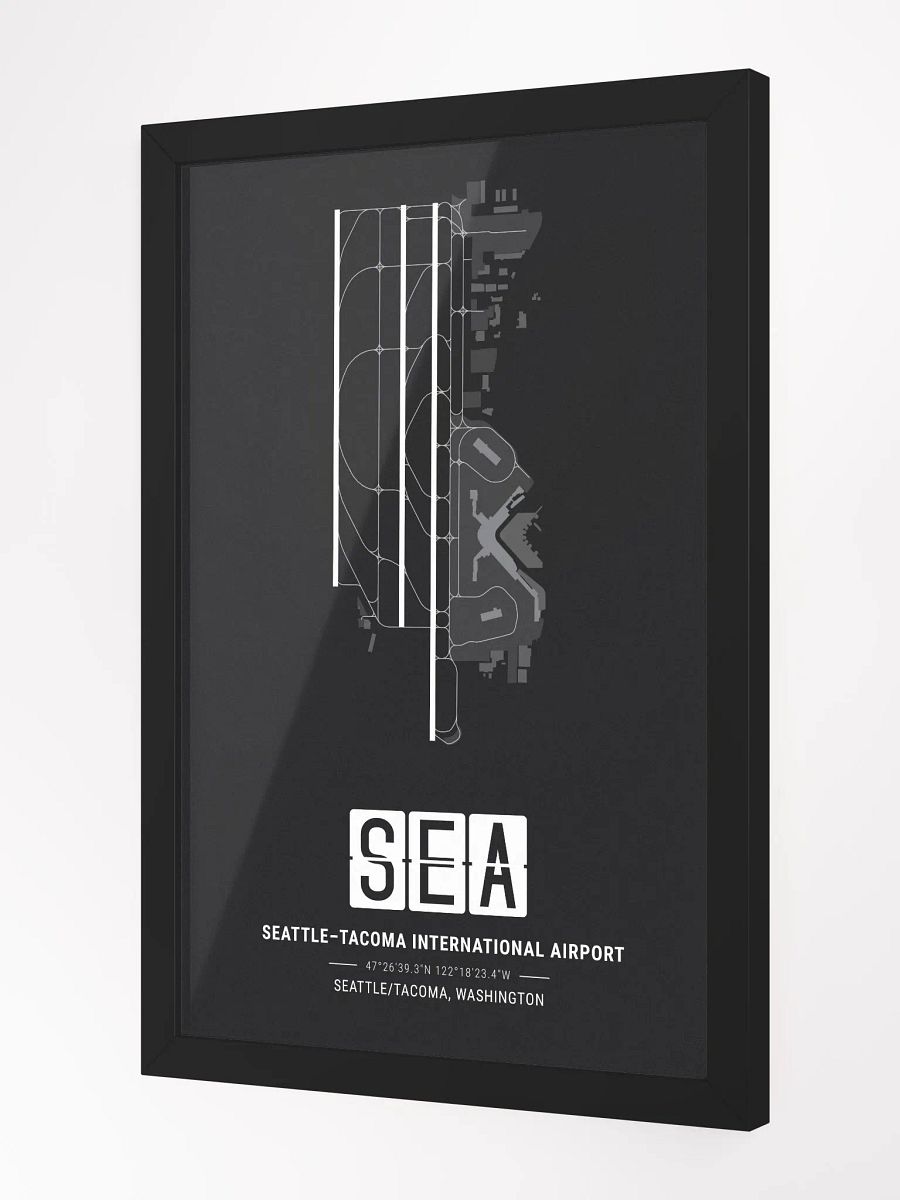 Framed Airport SEA Premium Map On Matt Paper product image (2)