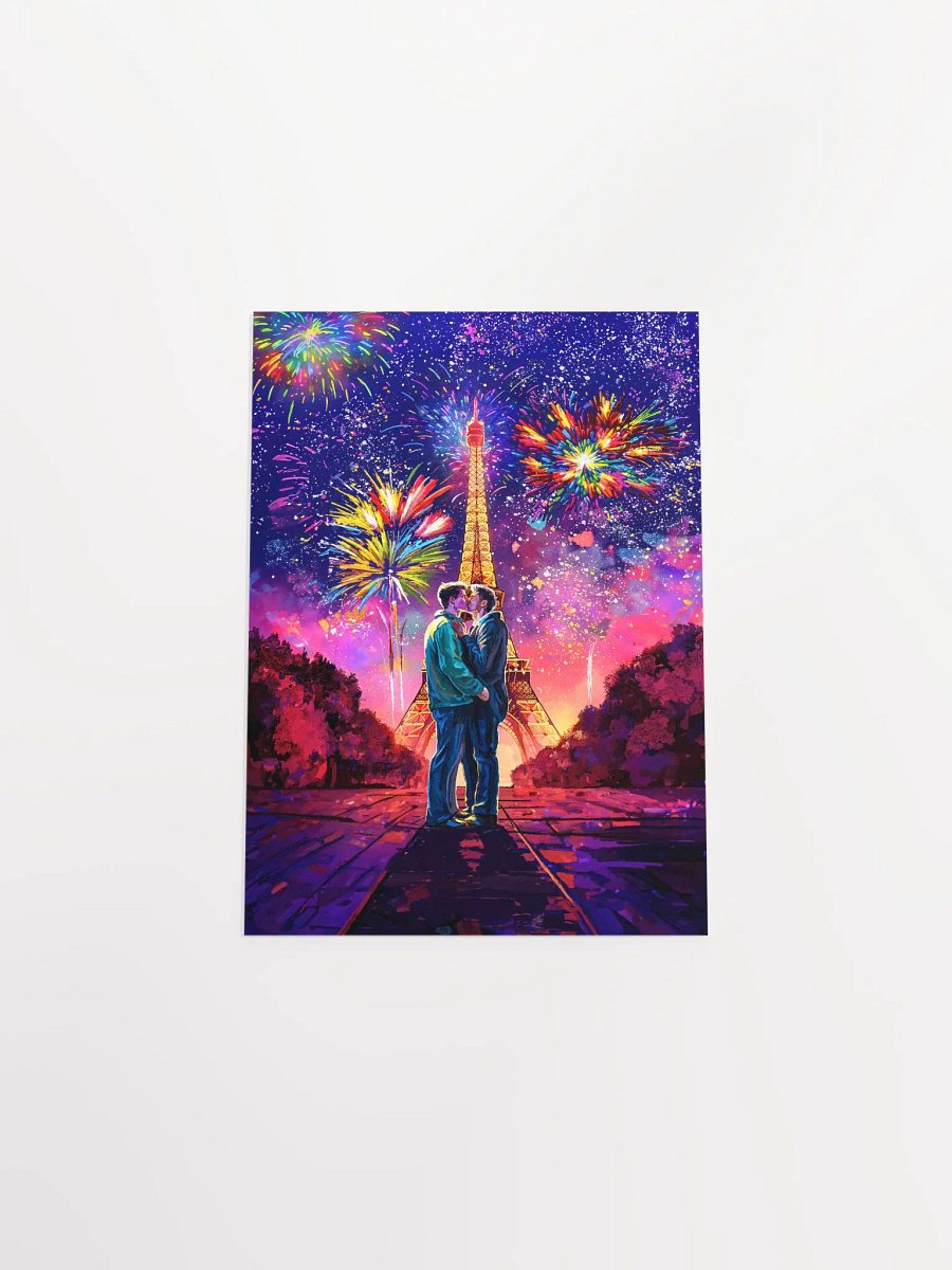 The Kiss In Paris - Romantic Gay Couple Matte Poster product image (35)