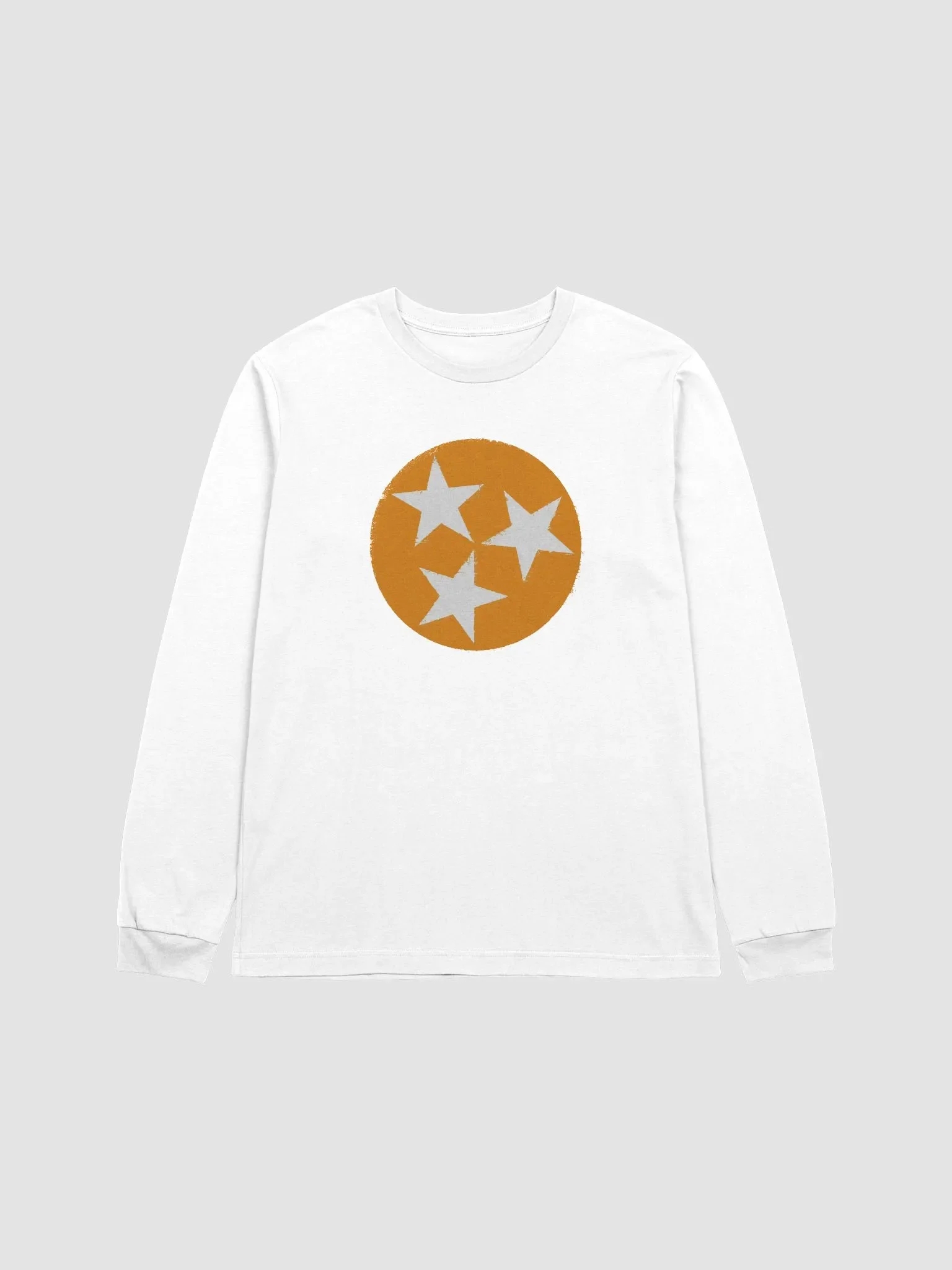 Orange and White Tri Star Long Sleeve Tee product image (1)