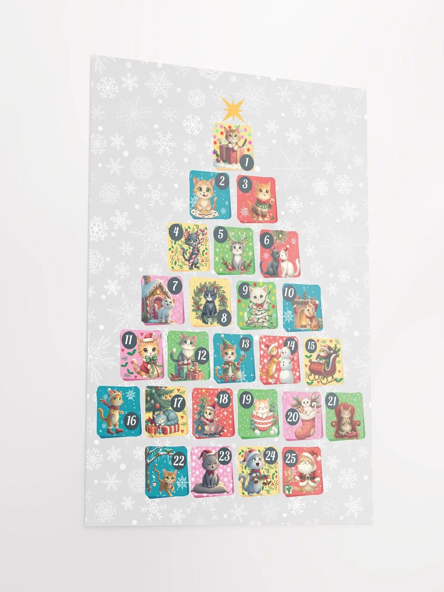 Christmas Advent Calendar Poster with Cats | Cute Cat-Themed Holiday Countdown Wall Art product image (5)