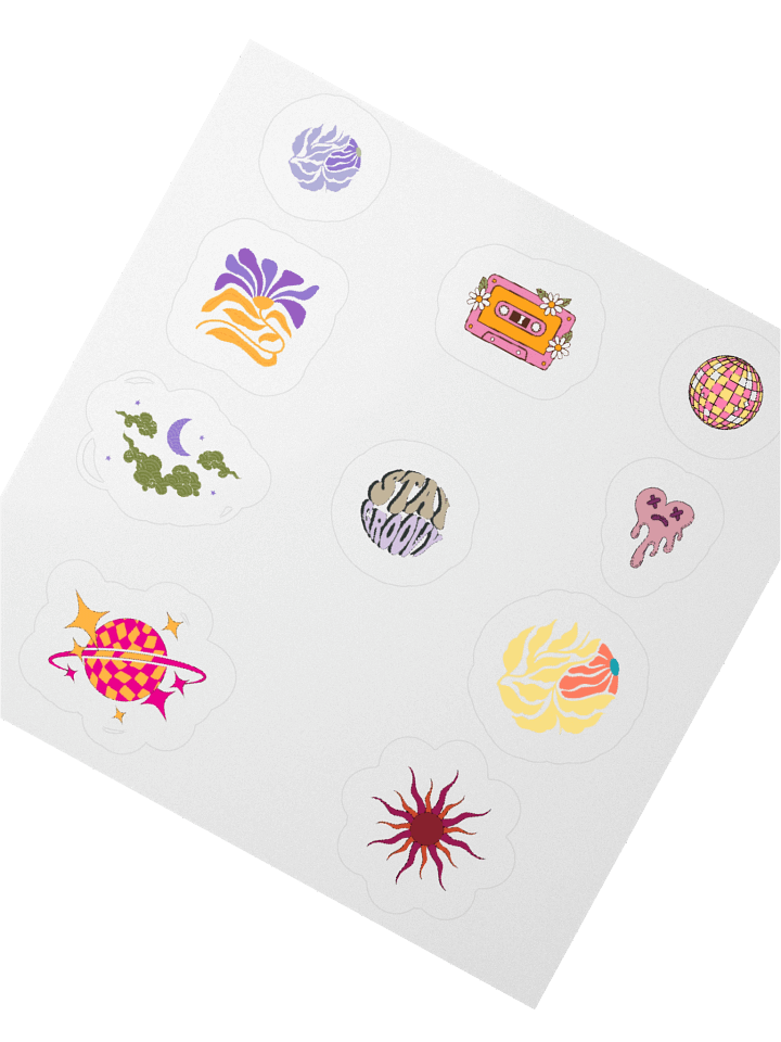 Retro Groove Kiss Cut Stickers product image (4)