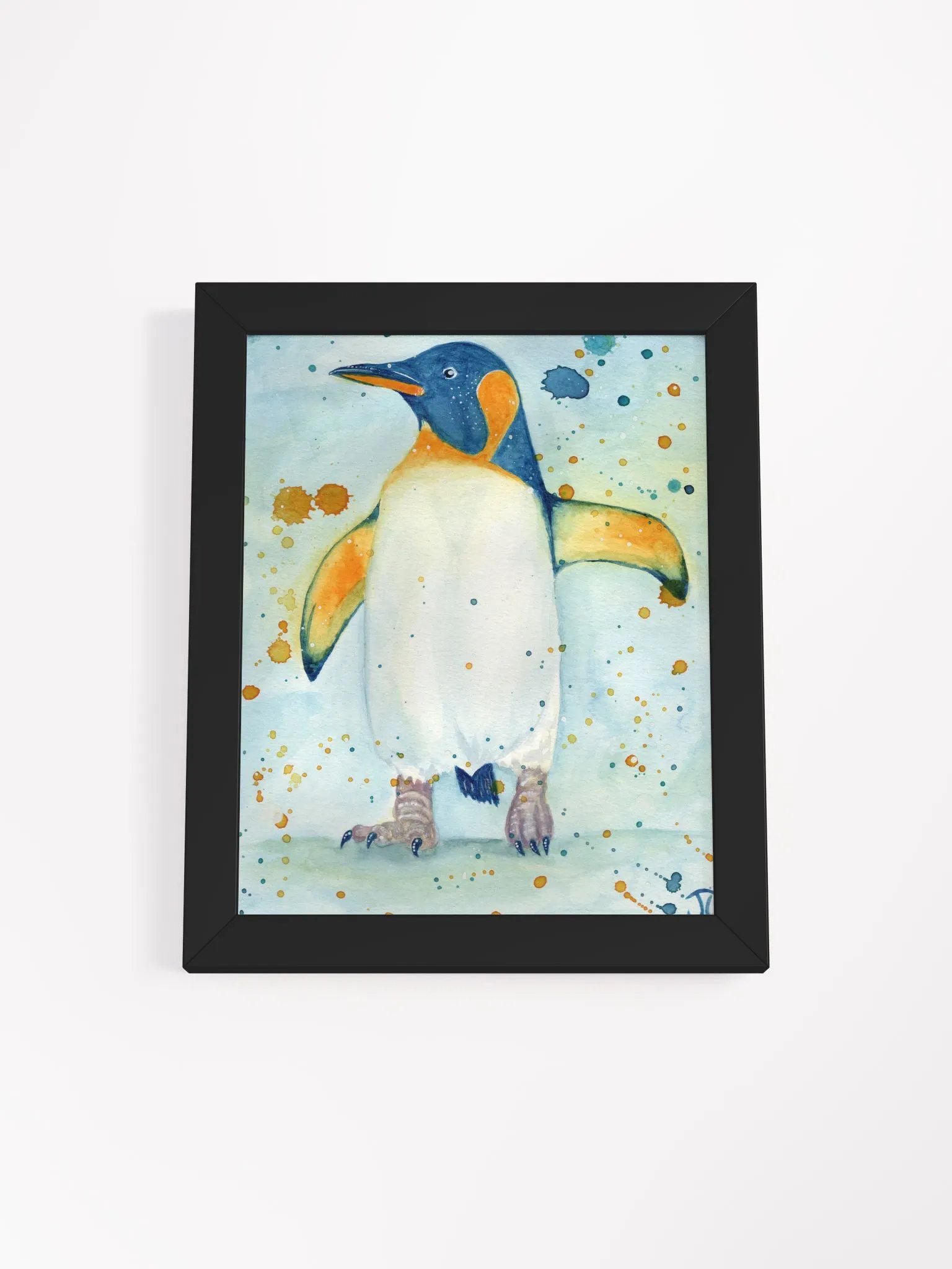 Whimsical Penguin Watercolor Framed Poster product image (1)