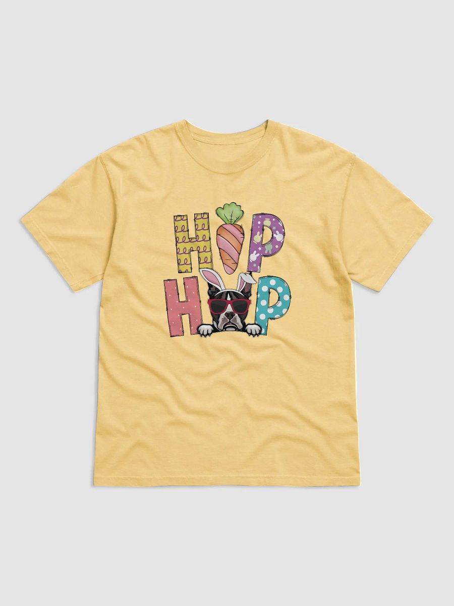 Hip Hop Easter Boston Terrier T-Shirt | Cute Easter Day Boston Wearing Bunny Ears and Sunglasses T-Shirt product image (2)