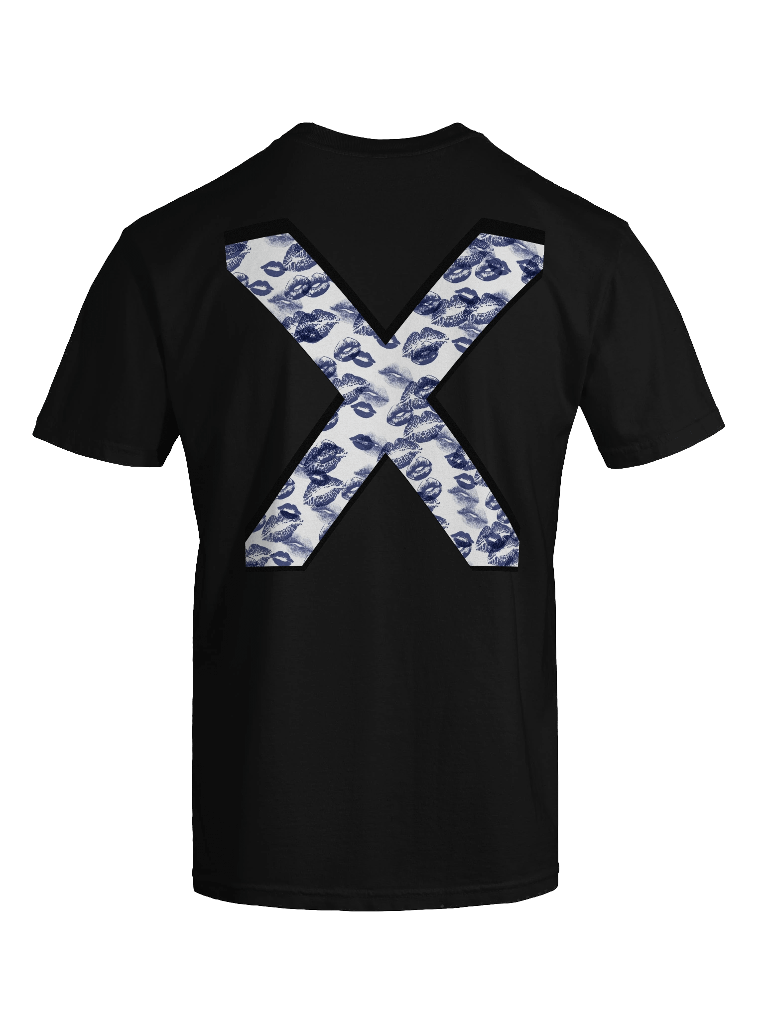 White X Dark Blue Lipstick Kisses | Shirt product image (4)