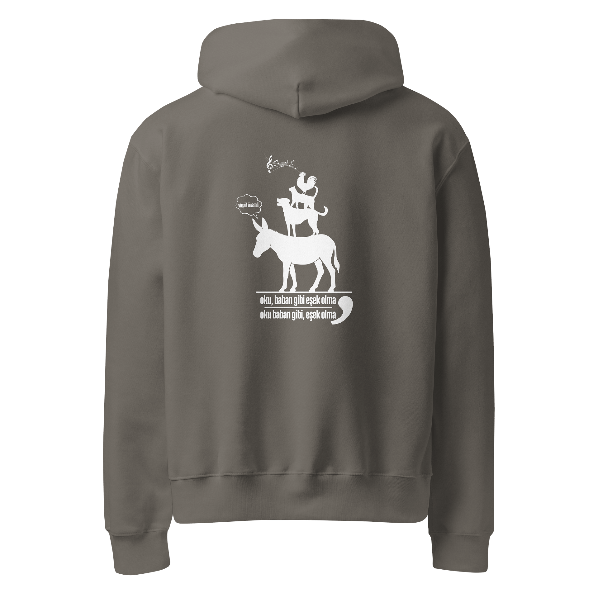 "Oku Baban Gibi Eşek Olma-Virgül Önemli" Türkçe Tasarımlı Bella+Canvas Oversized Hoodie | Ultra Yumuşak Fleece product image (2)