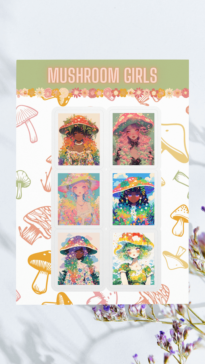 Mushroom Girls Sticker Sheet product image (1)
