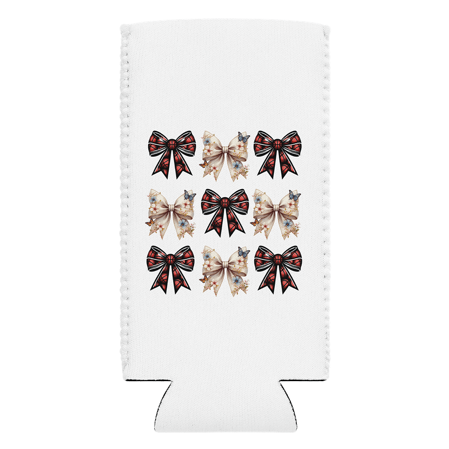 Spring Bow Basketball Grid Can Cooler product image (1)