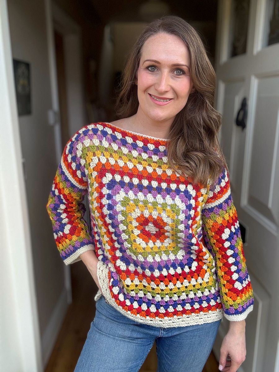 Crochet Granny Square Sweater Pattern Pdf Size Xs-5X (30-62" Chest) / Easy Crochet Pullover Pattern product image (3)