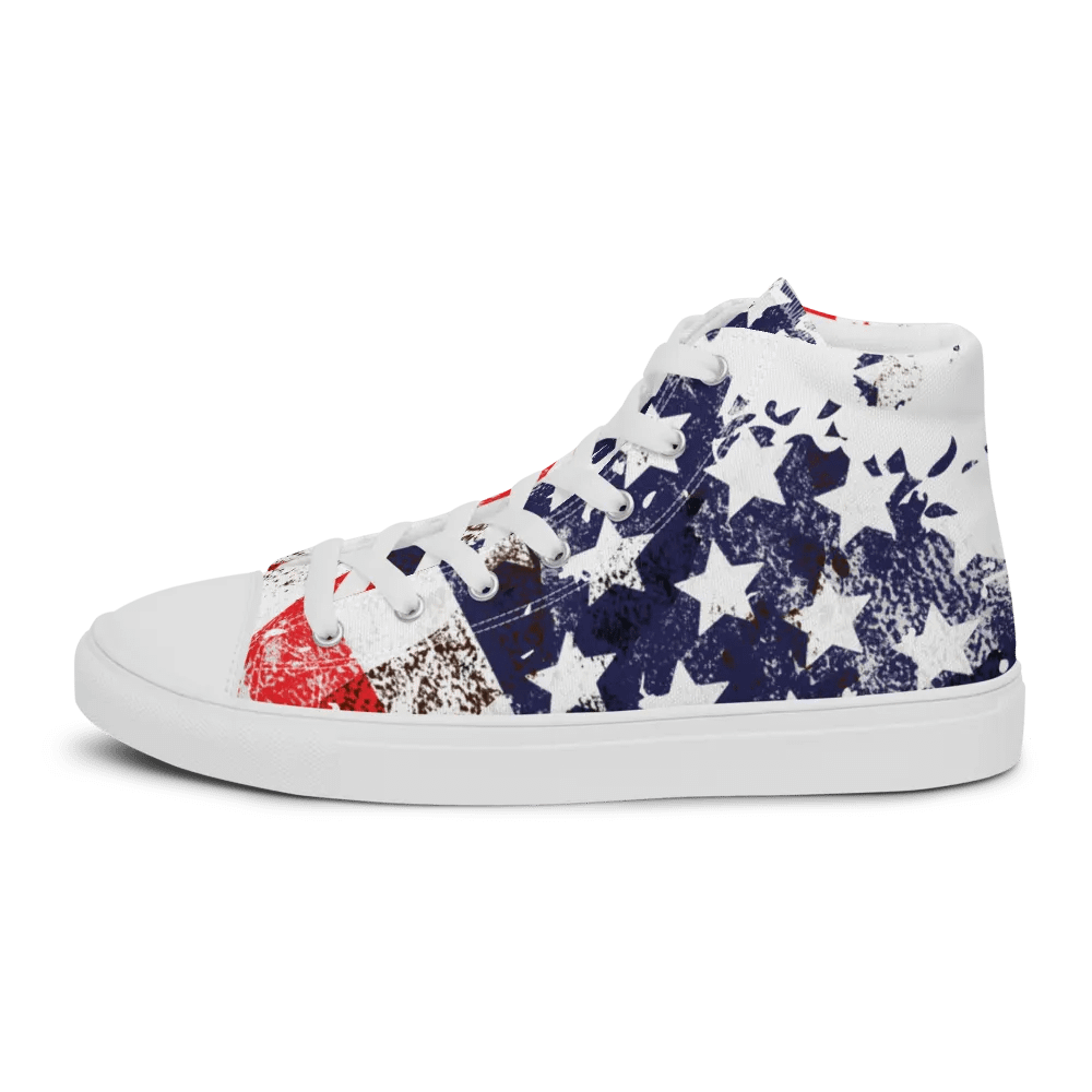 USA Flag Design _ Custom High-Top Sneakers _ Calceonova Streetwear USA product image (9)