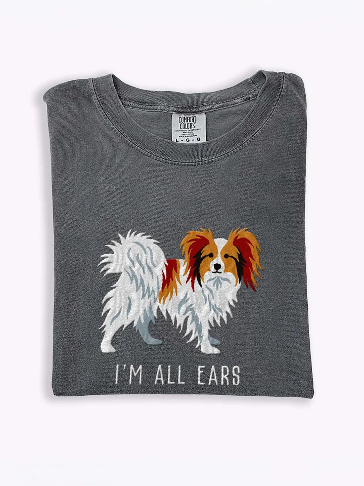 I'm All Ears T-Shirt(Embroidered) of a Papillon(Sable & White) product image (1)