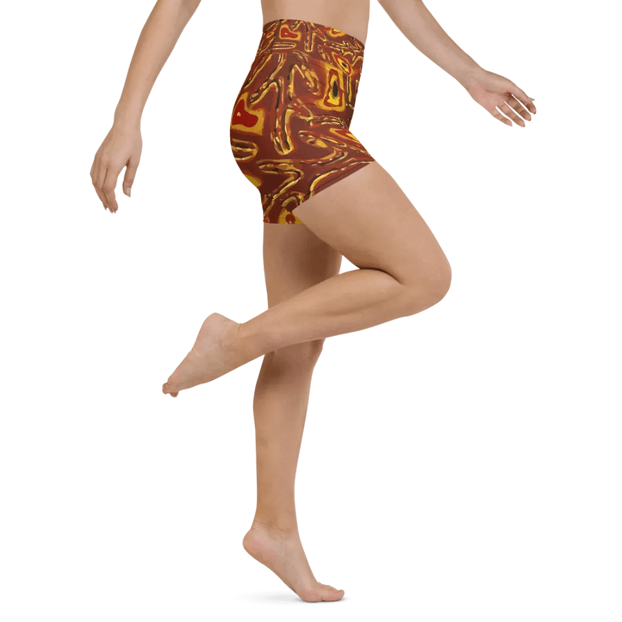 Japanese Fiery Abstract Yoga Shorts product image (6)