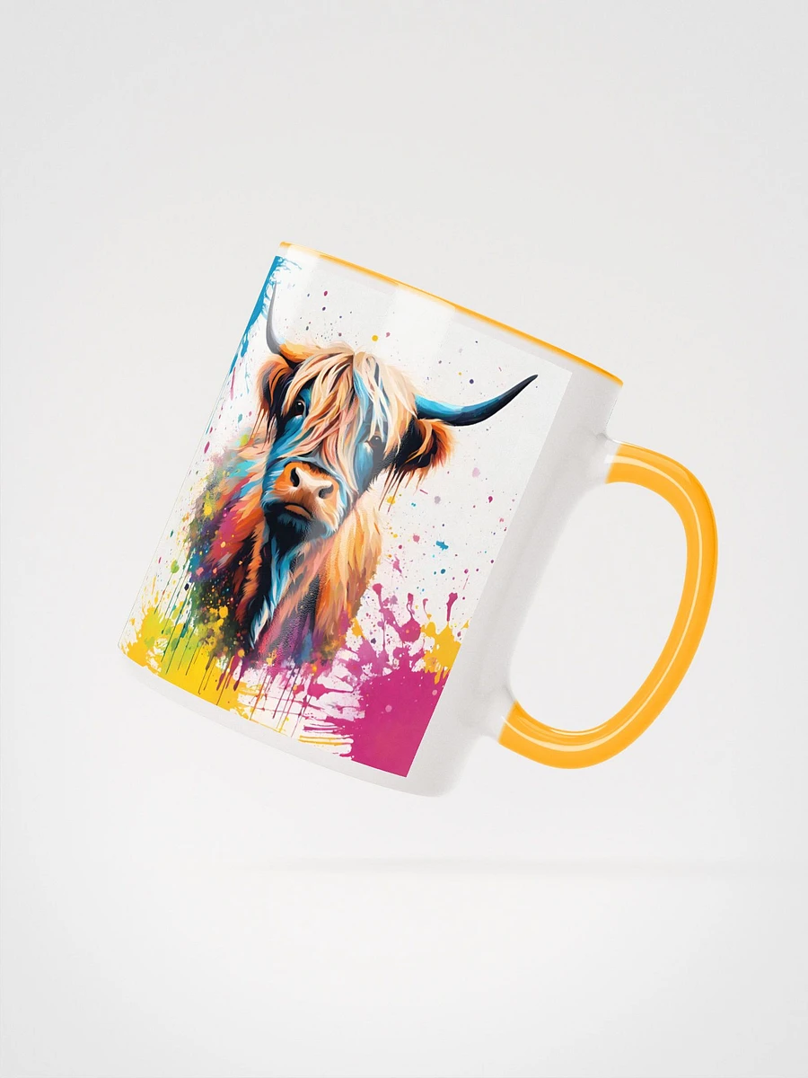 Multi Coloured Paint Splash Highland Cow Mug product image (4)