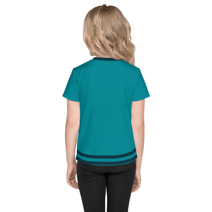 Kids' Teal Striped Edge T-Shirt product image (2)