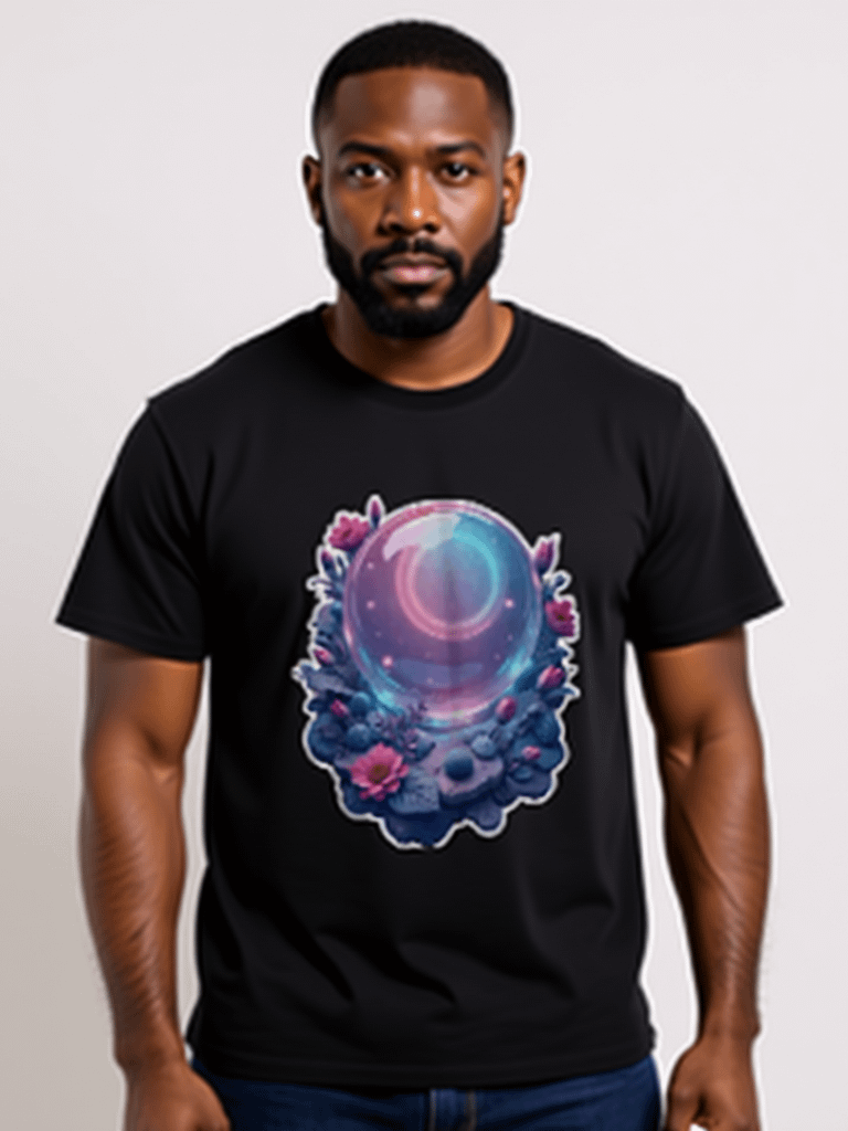 Retro-Verse Bloom: The Neon Oracle" Oversized Tee product image (1)