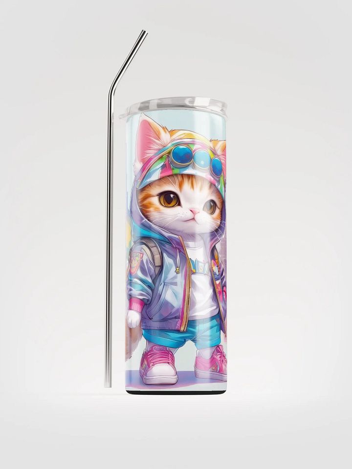 Cute City Kitty Cat 20 oz Skinny Stainless Steel Tumbler - v3 product image (1)