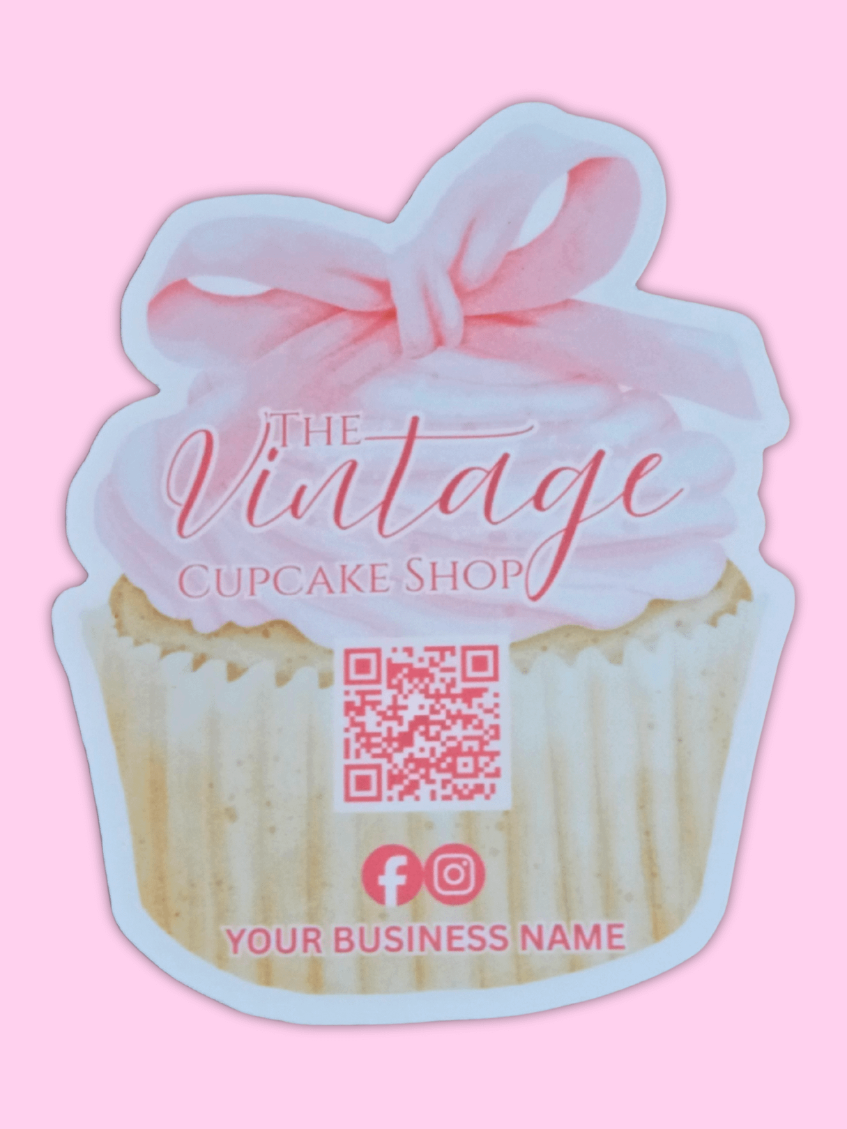 Custom Vintage Cupcake Any Shape Business Cards | 3 mil Laminated | FREE Shipping in USA product image (1)
