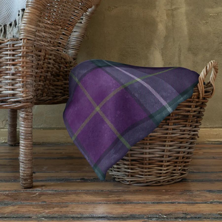 Purple/Green Plaid Blanket product image (3)