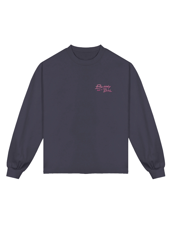 Bubbly and a B (pink shadow design) heavyweight long-sleeve product image (3)