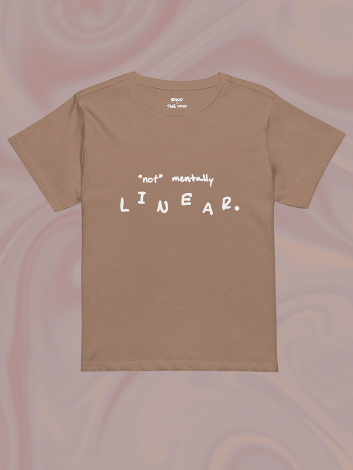 *not* mentally linear. (white) printed waist-length tee product image (1)
