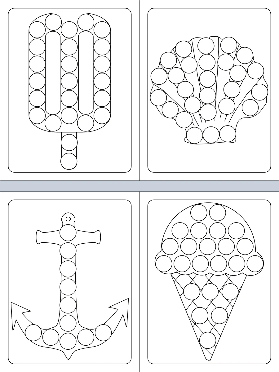 Printable Dot Marker Beach Coloring Pages product image (3)