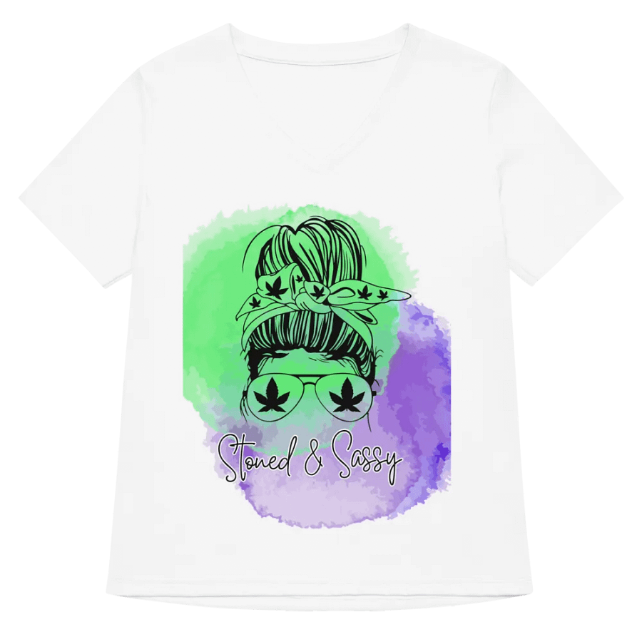 Cannabis Chic V-Neck Tee product image (5)