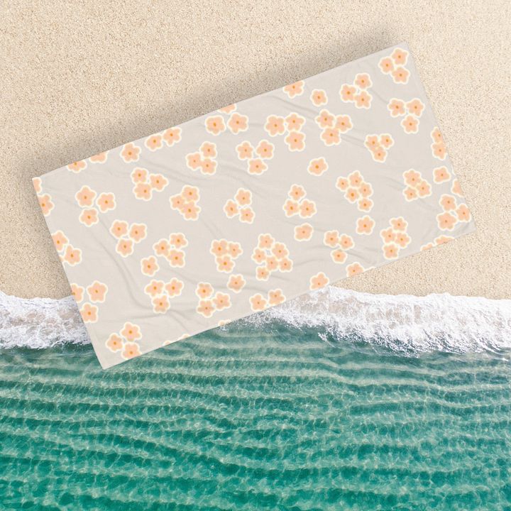 TINY DAISY PEACH BEACH TOWEL - Pfirsichmuster Handtuch product image (2)