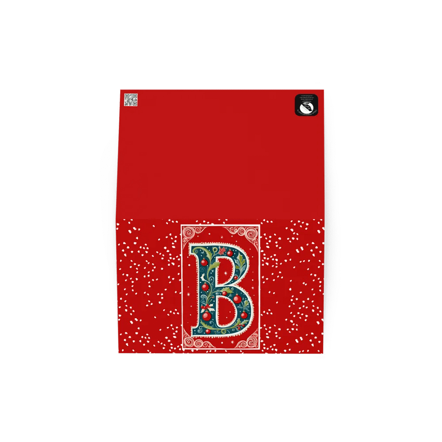 Christmas Monogram Letter B(5) Red Greetiing Card product image (4)