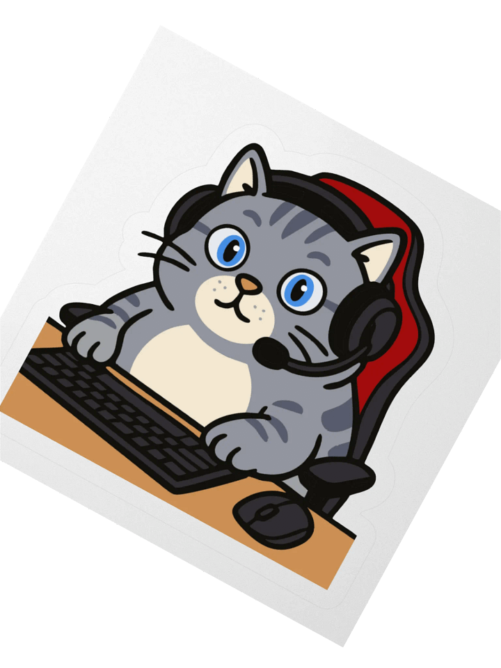 westley the gamer cat sticker product image (6)