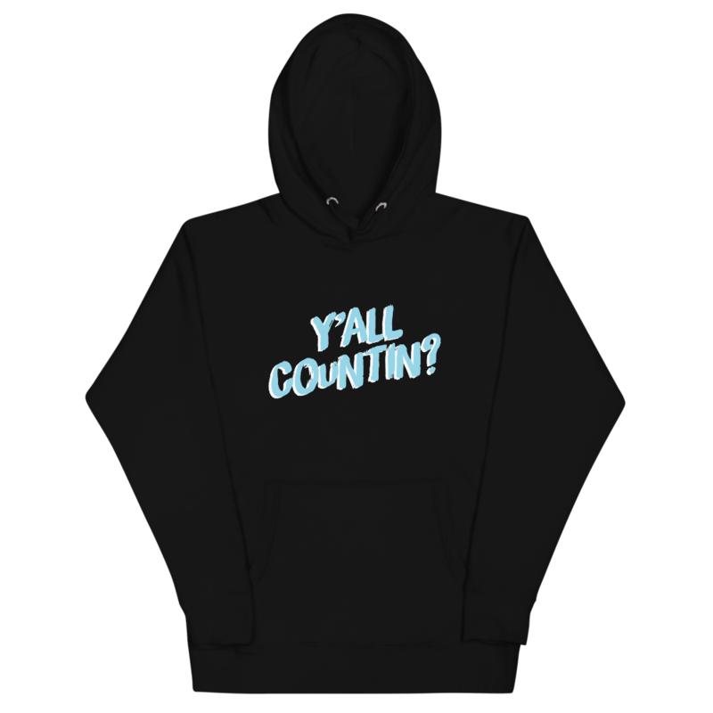 Yall Countin? Hoodie - Blue and Black product image (1)