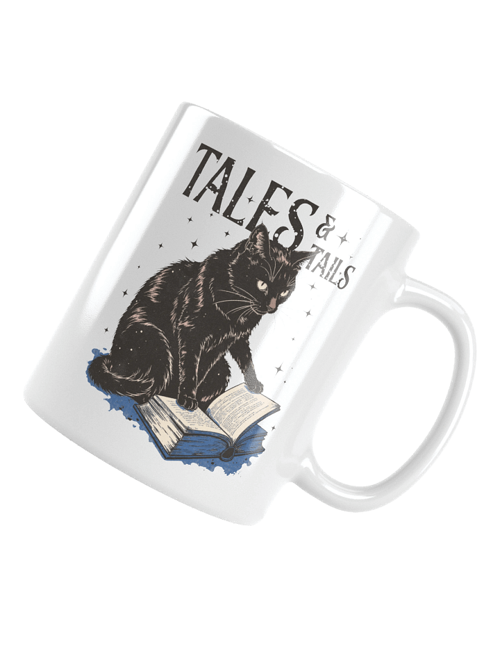 The "Tales & Tails" Book Cat Mug product image (1)