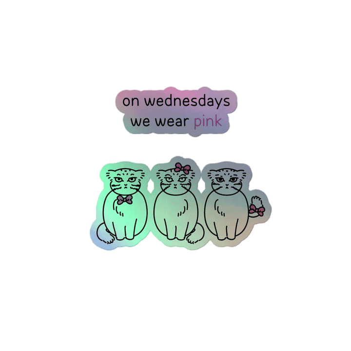 Pink Wednesdays Manul - Holo Sticker product image (2)
